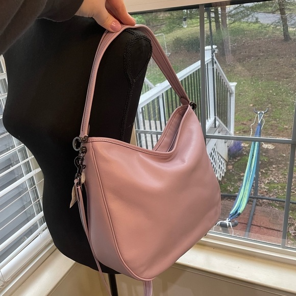 COACH Women's Soft Tabby Leather Hobo Shoulder Bag crossbody purple minimalist - Picture 3 of 15